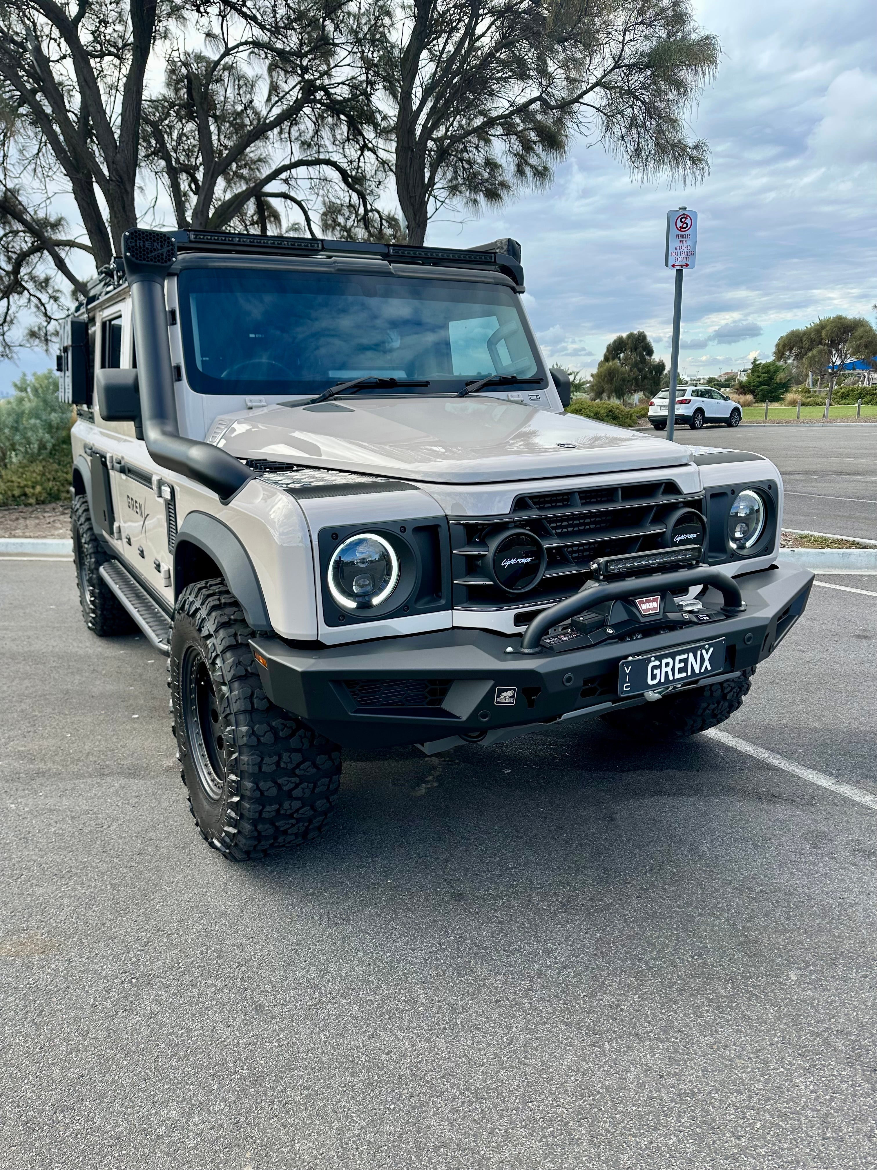 GrenX Lightforce Venom driving light grille kit Ineos Grenadier Off Road Spot Headlight LED conversion