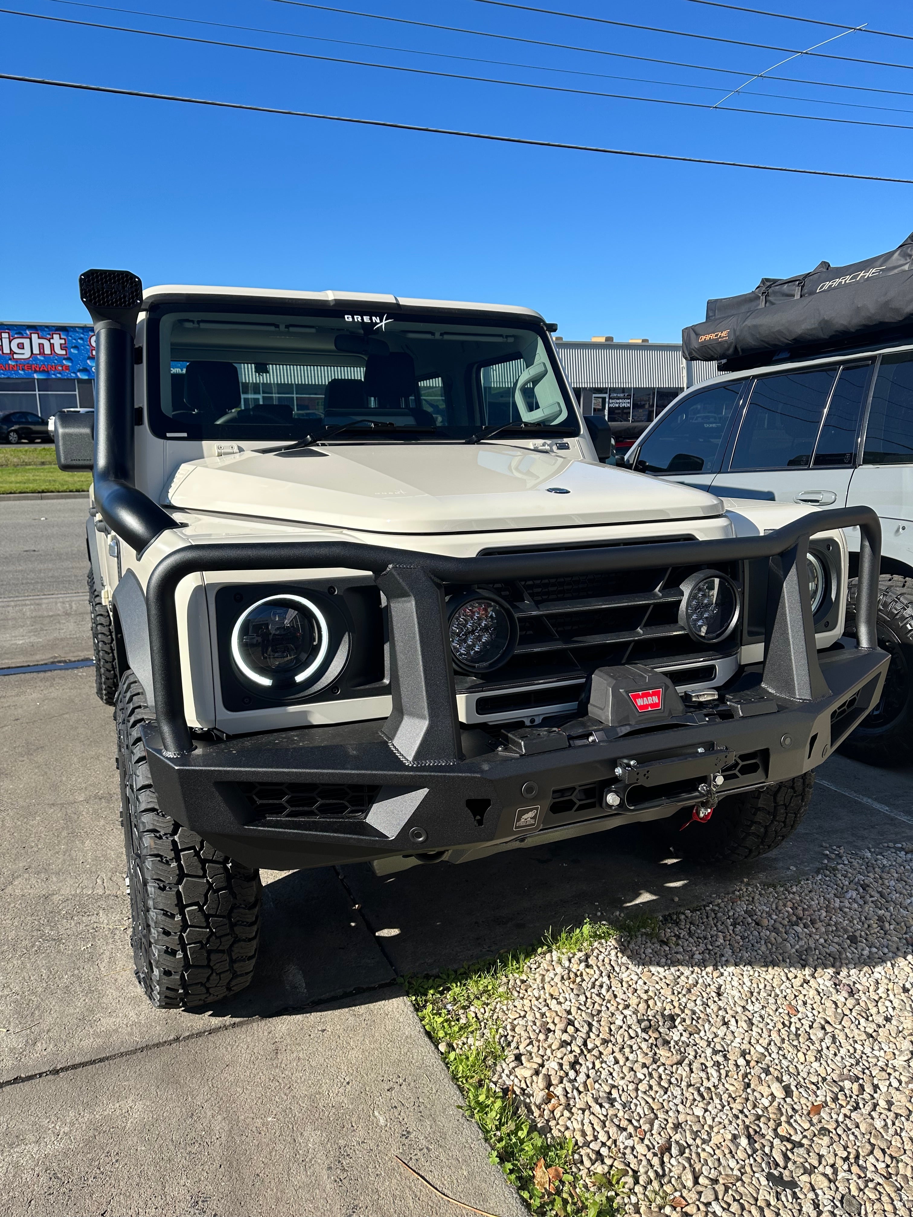 GrenX Lightforce Venom driving light grille kit Ineos Grenadier Off Road Spot Headlight LED conversion