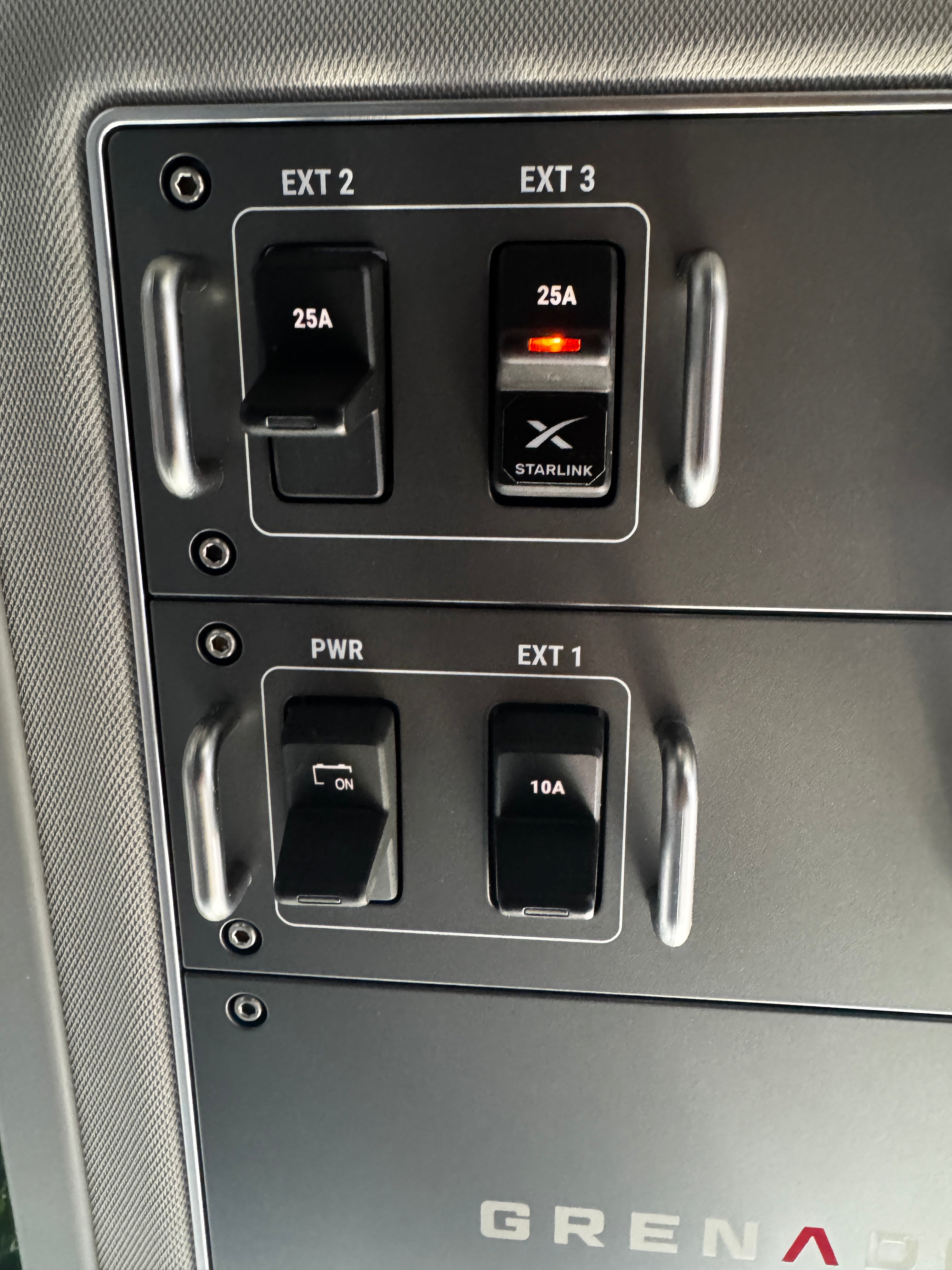 Starlink 4WD Switch Stickers Black Touch Panel Decals for INEOS Grenadier 4x4 Auxiliary Switch Labels