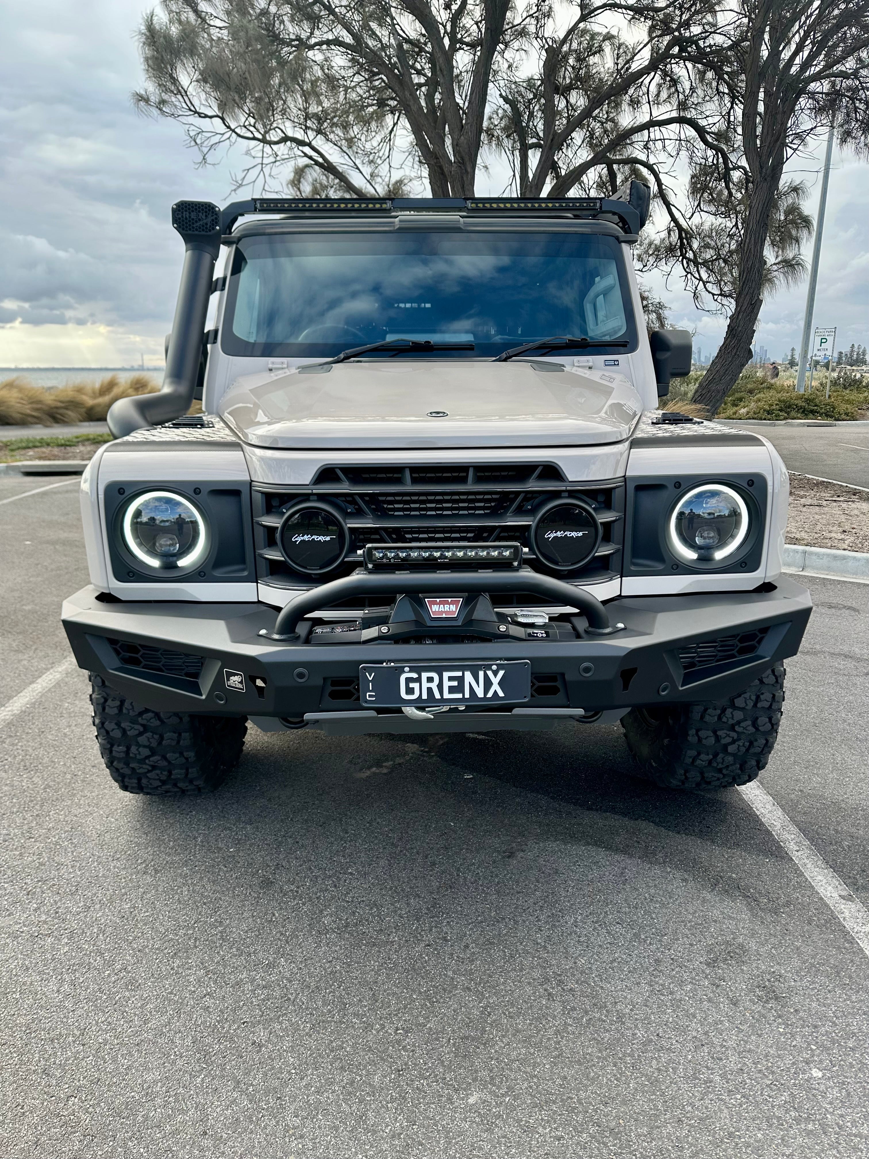 GrenX Lightforce Venom driving light grille kit Ineos Grenadier Off Road Spot Headlight LED conversion