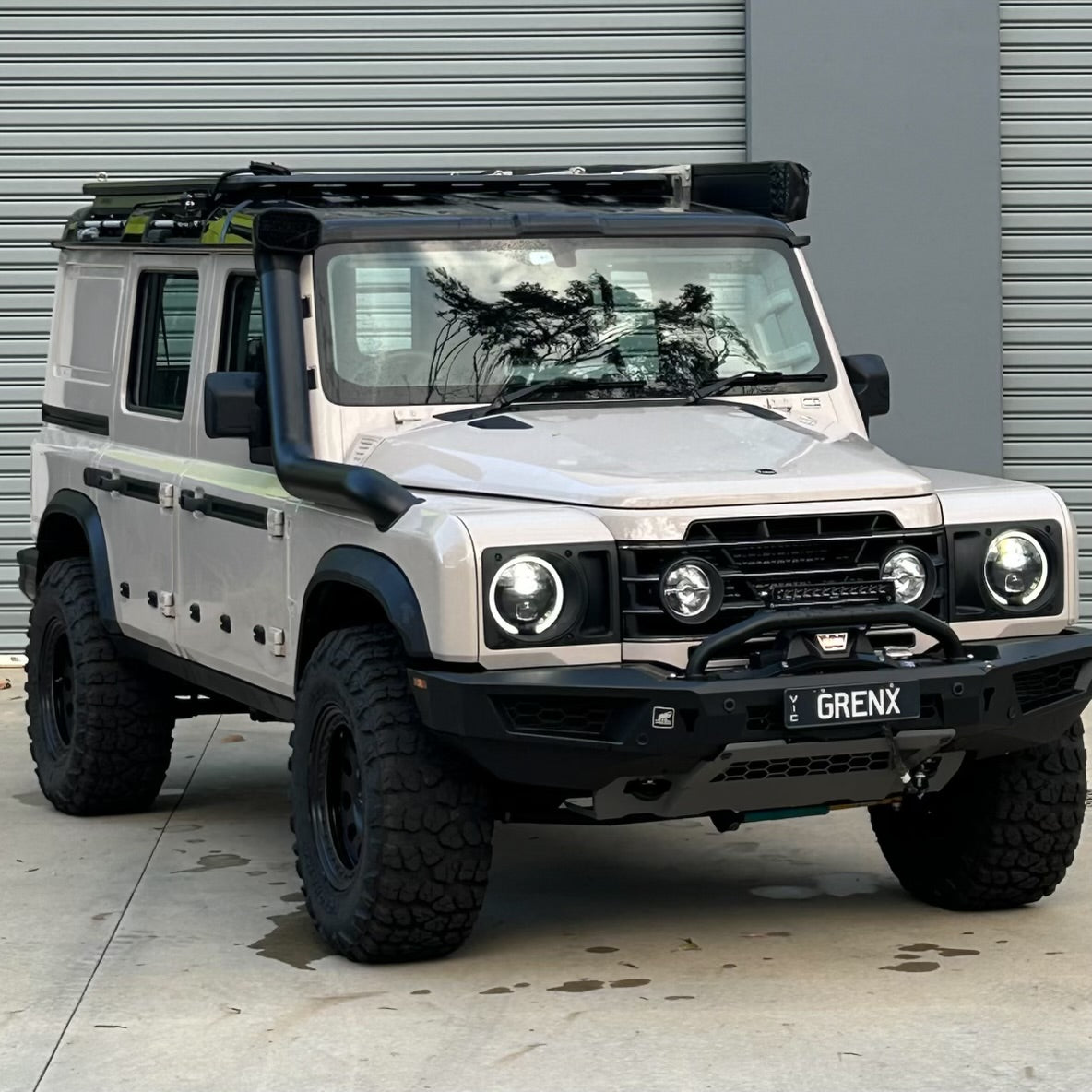 GrenX 4.5” Stainless Steel Snorkel System with Sealed Airbox Ineos Grenadier Ram Head