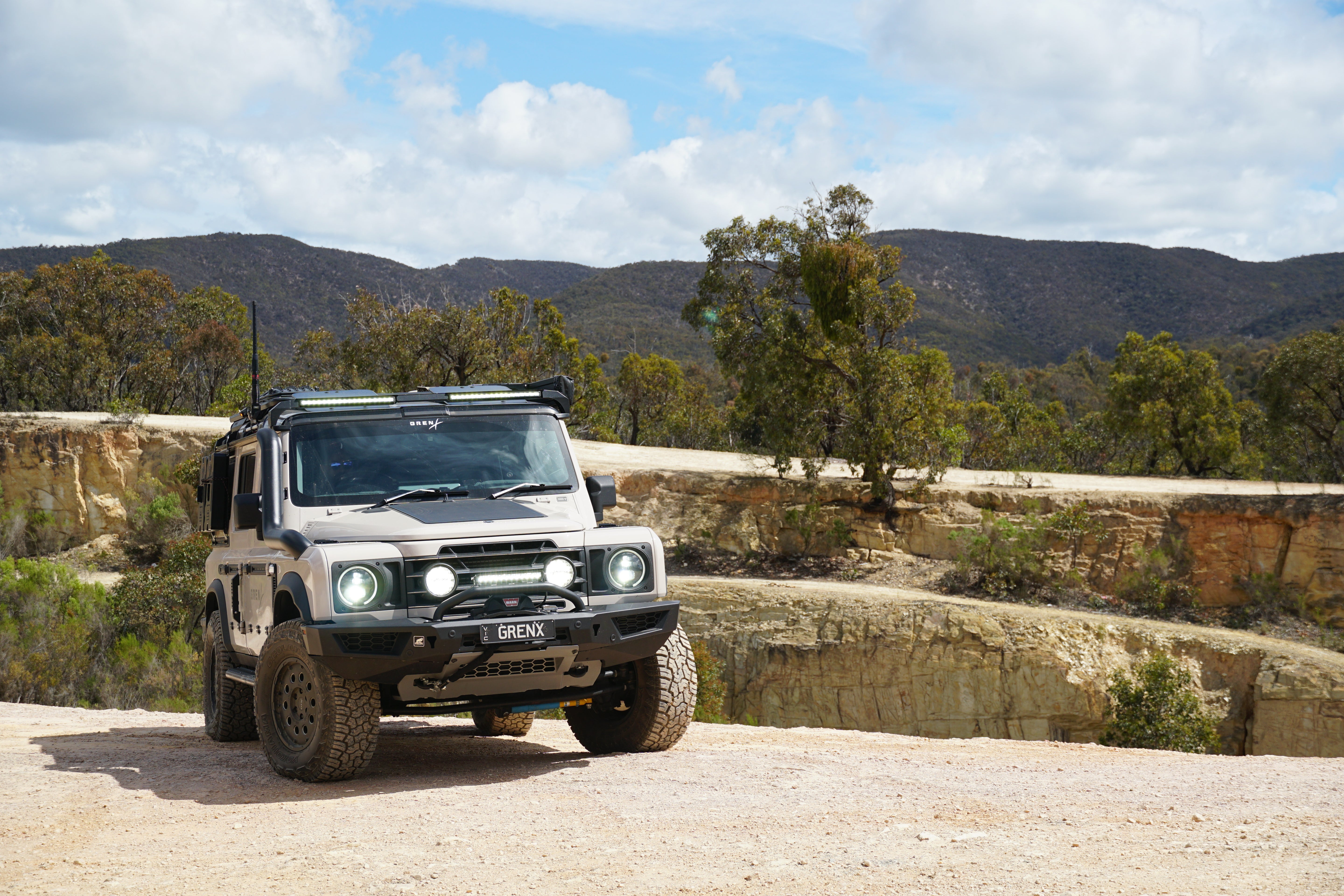 GrenX Lightforce Venom driving light grille kit Ineos Grenadier Off Road Spot Headlight LED conversion