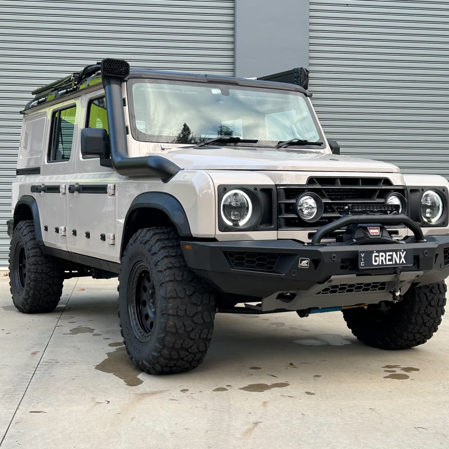 GrenX 4.5” Stainless Steel Snorkel System with Sealed Airbox Ineos Grenadier Ram Head