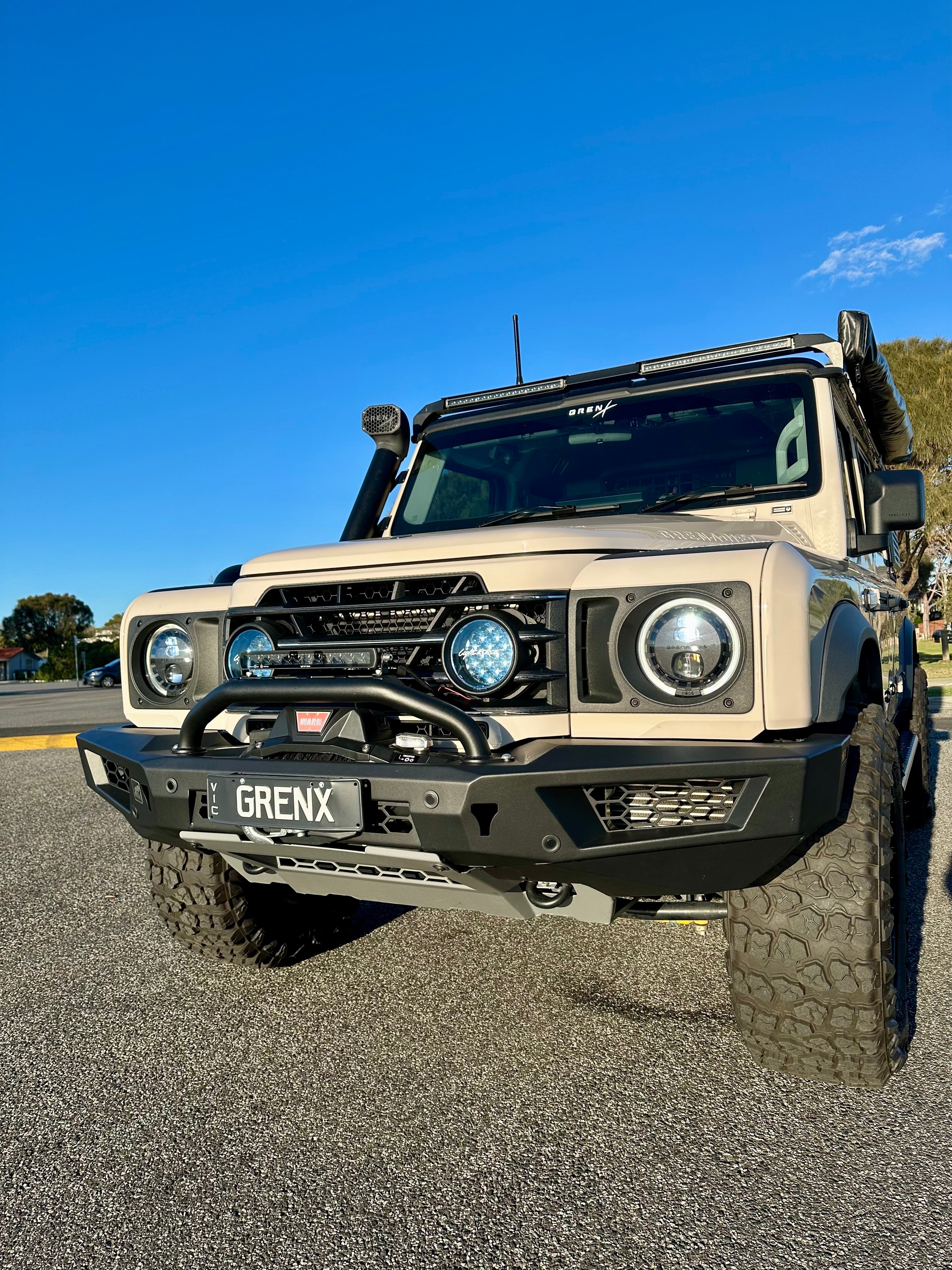GrenX Lightforce Venom driving light grille kit Ineos Grenadier Off Road Spot Headlight LED conversion