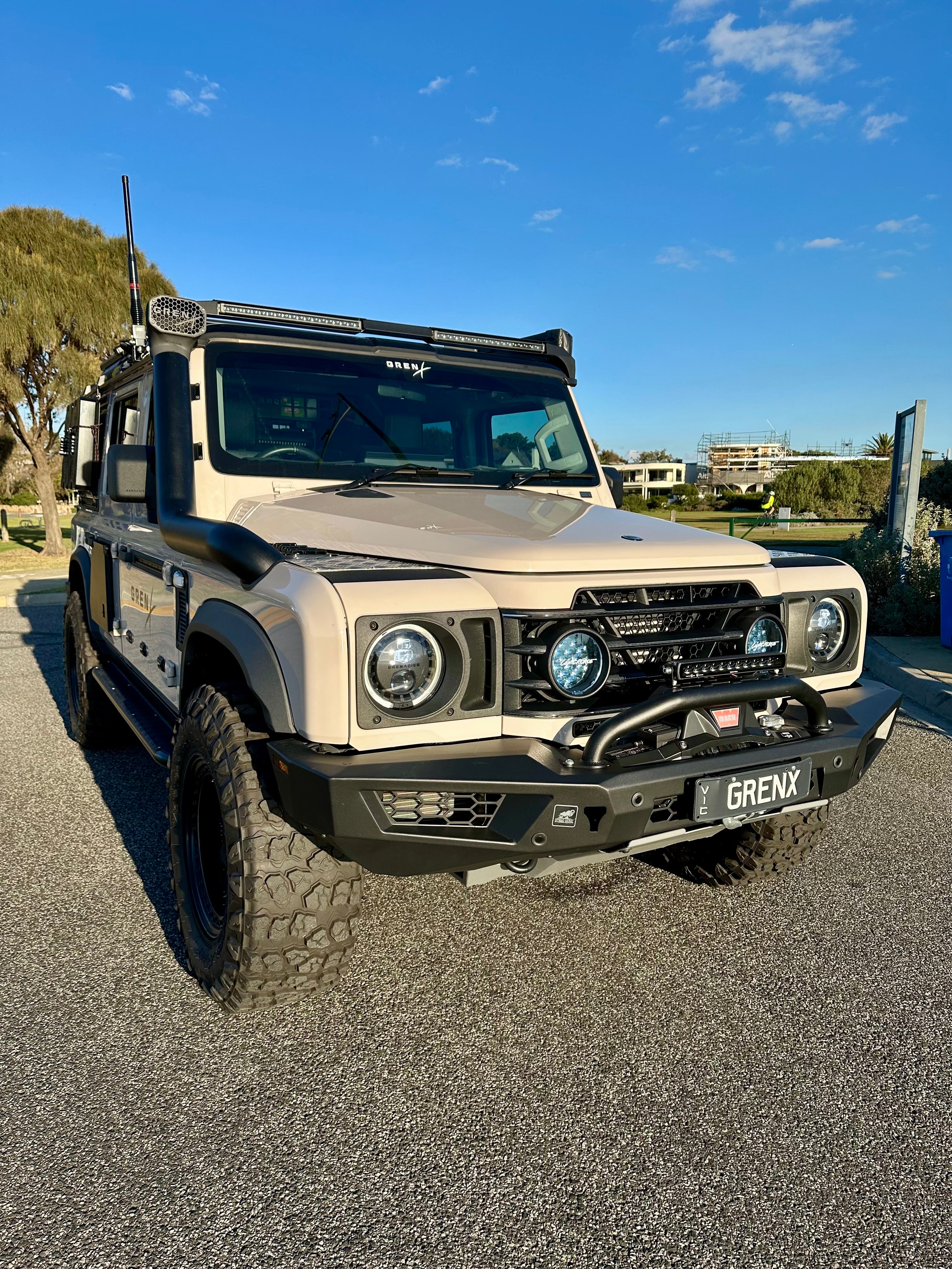 GrenX Lightforce Venom driving light grille kit Ineos Grenadier Off Road Spot Headlight LED conversion
