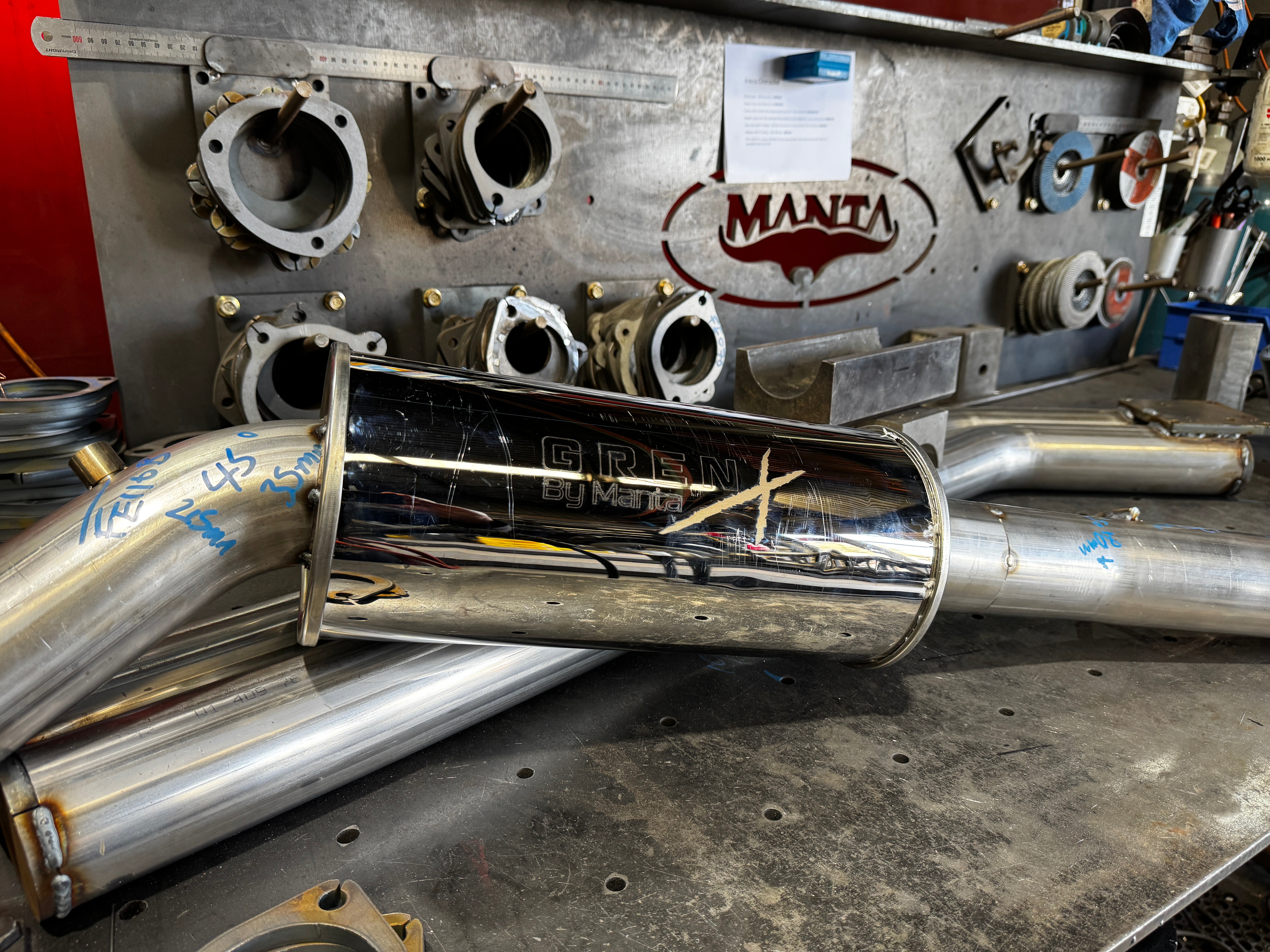 GrenX Exhaust INEOS Grenadier Paticulate Filter back system with Polished Tip 3" Fits Long Range Tank B57 Diesel