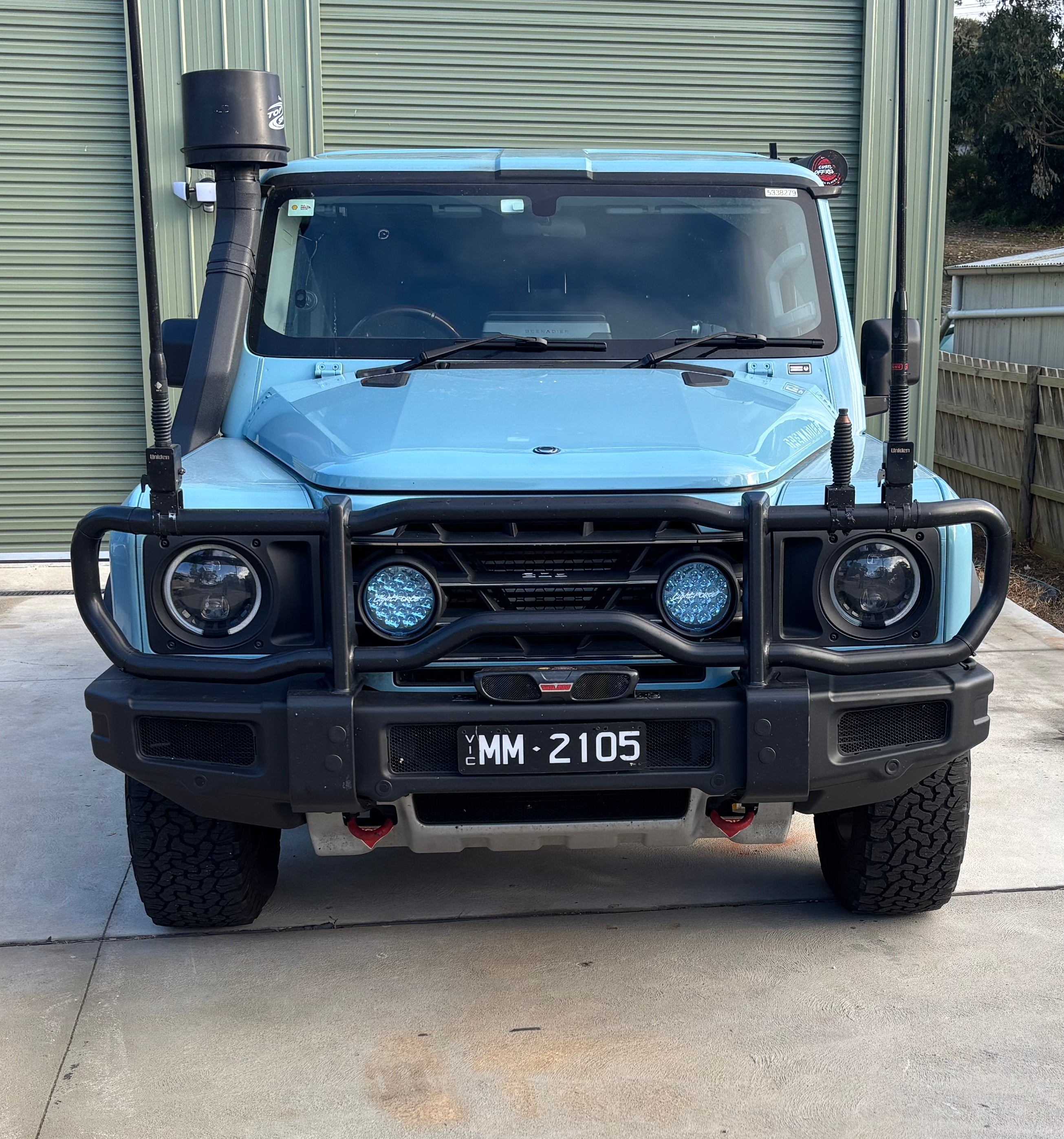GrenX Lightforce Venom driving light grille kit Ineos Grenadier Off Road Spot Headlight LED conversion