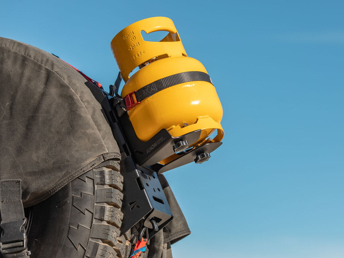 Out-Back Gas Bottle Mount and Spare Tyre Mount