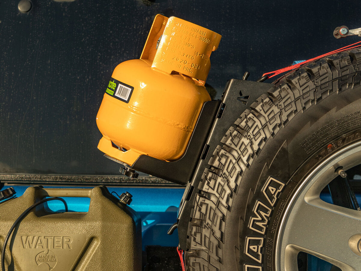 Out-Back Gas Bottle Mount and Spare Tyre Mount