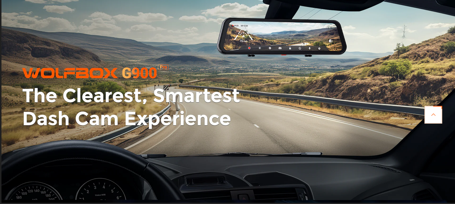 WOLFBOX G900Pro 12MP WiFi Touch Screen Rear View Mirror Dash Cam Smart Mirror