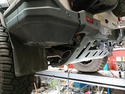 GrenX Exhaust INEOS Grenadier Paticulate Filter back system with Polished Tip 3" Fits Long Range Tank B57 Diesel