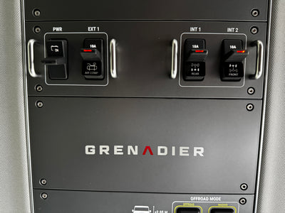 GrenX 4WD Switch Stickers Black Touch Panel Decals for INEOS Grenadier 4x4 Auxiliary Switch Labels