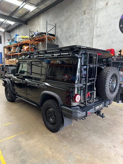 Factory Full Length Rhino Rack conversion kit by GrenX. Low Profile Roof rack Backbone Ineos Grenadier