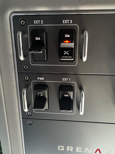 Starlink 4WD Switch Stickers Black Touch Panel Decals for INEOS Grenadier 4x4 Auxiliary Switch Labels
