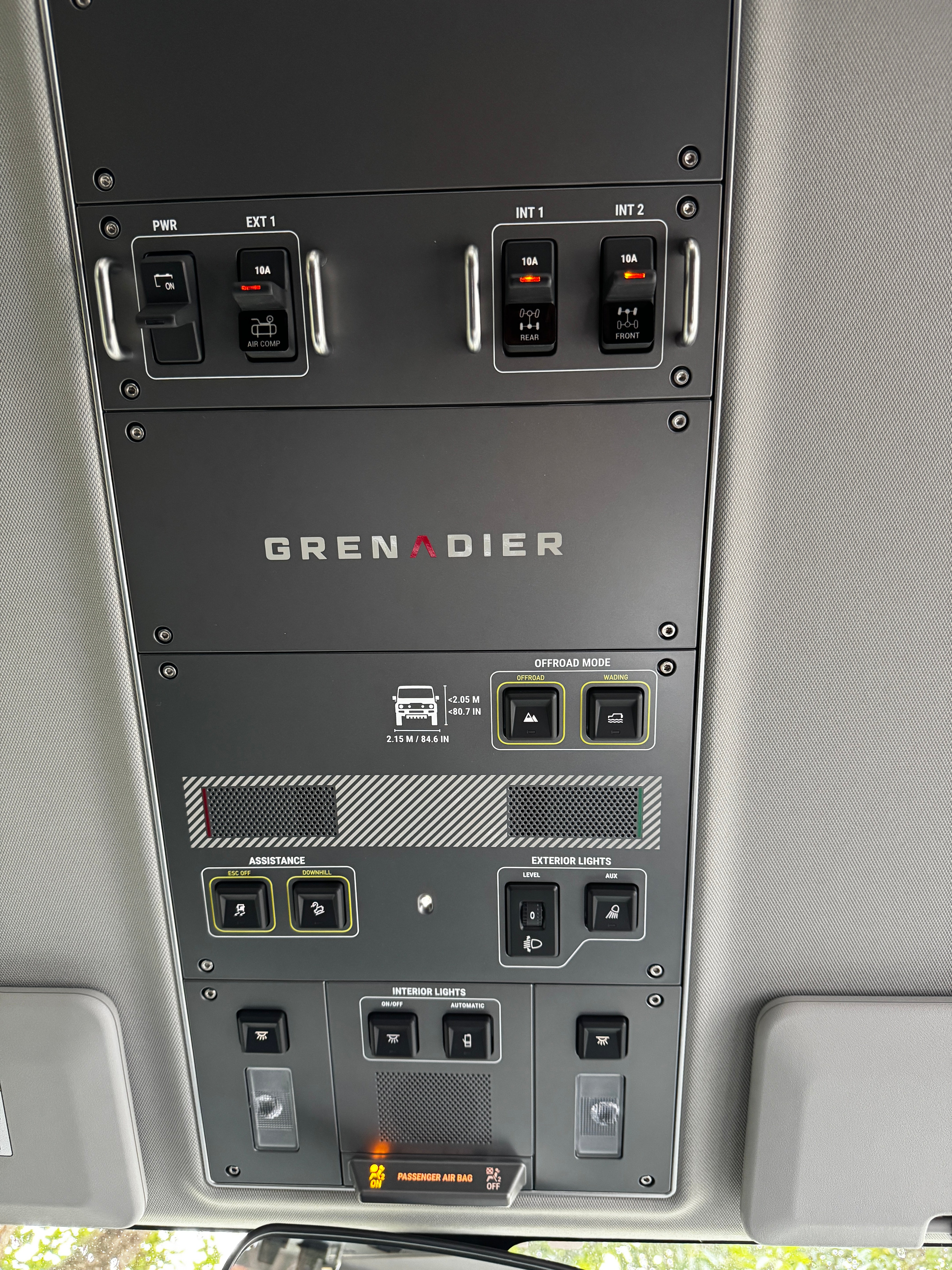 GrenX 4WD Switch Stickers Black Touch Panel Decals for INEOS Grenadier 4x4 Auxiliary Switch Labels