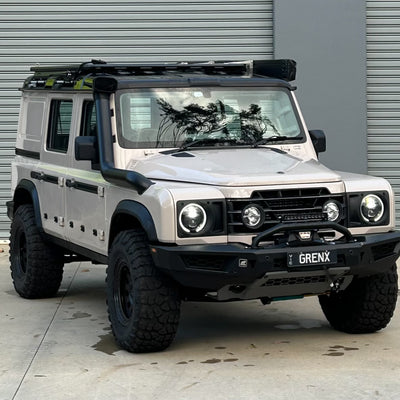 GrenX 4.5” Stainless Steel Snorkel System with Sealed Airbox Ineos Grenadier Ram Head