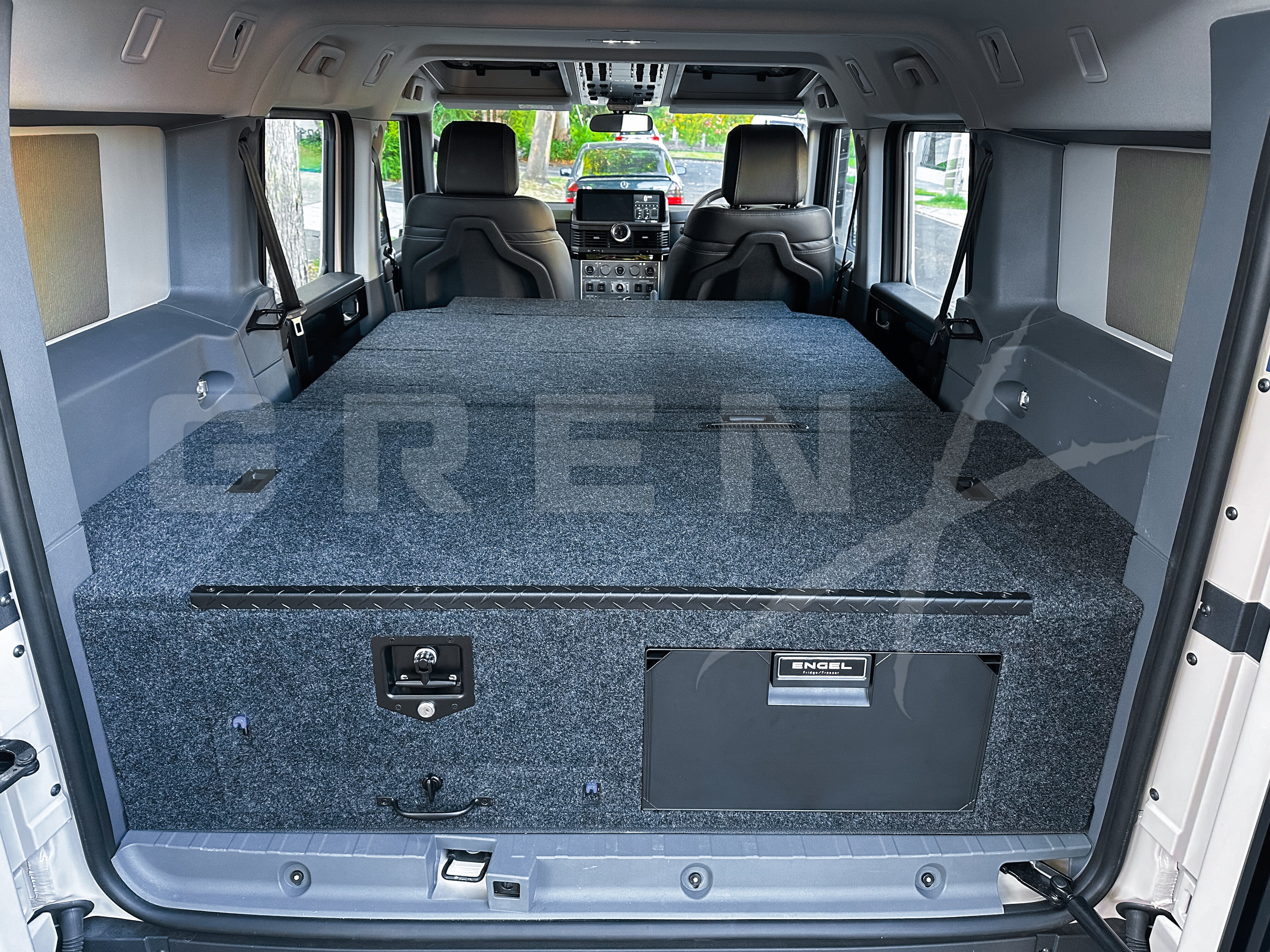 GrenX drawer system with integrated fridge & double bed platform Ineos Grenadier