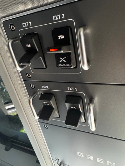 Starlink 4WD Switch Stickers Black Touch Panel Decals for INEOS Grenadier 4x4 Auxiliary Switch Labels