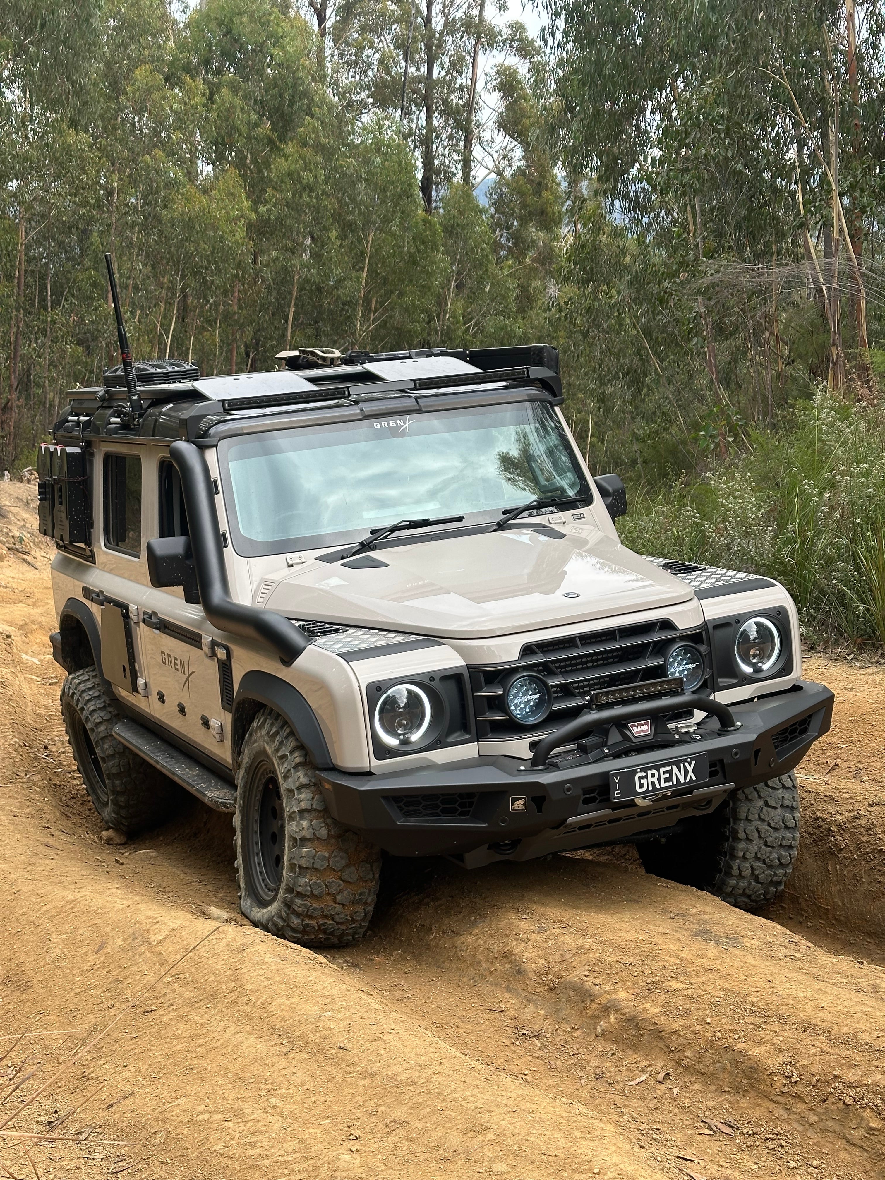 GrenX 4.5” Rear Facing Teardrop Stainless Steel Snorkel System with Sealed Airbox Ineos Grenadier