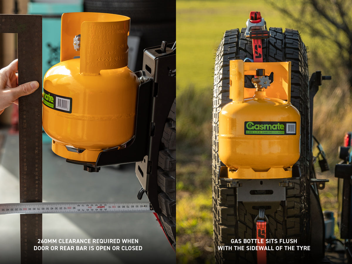 Out-Back Gas Bottle Mount and Spare Tyre Mount