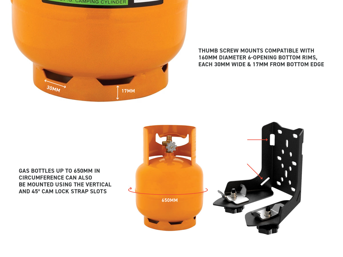 Out-Back Gas Bottle Mount and Spare Tyre Mount