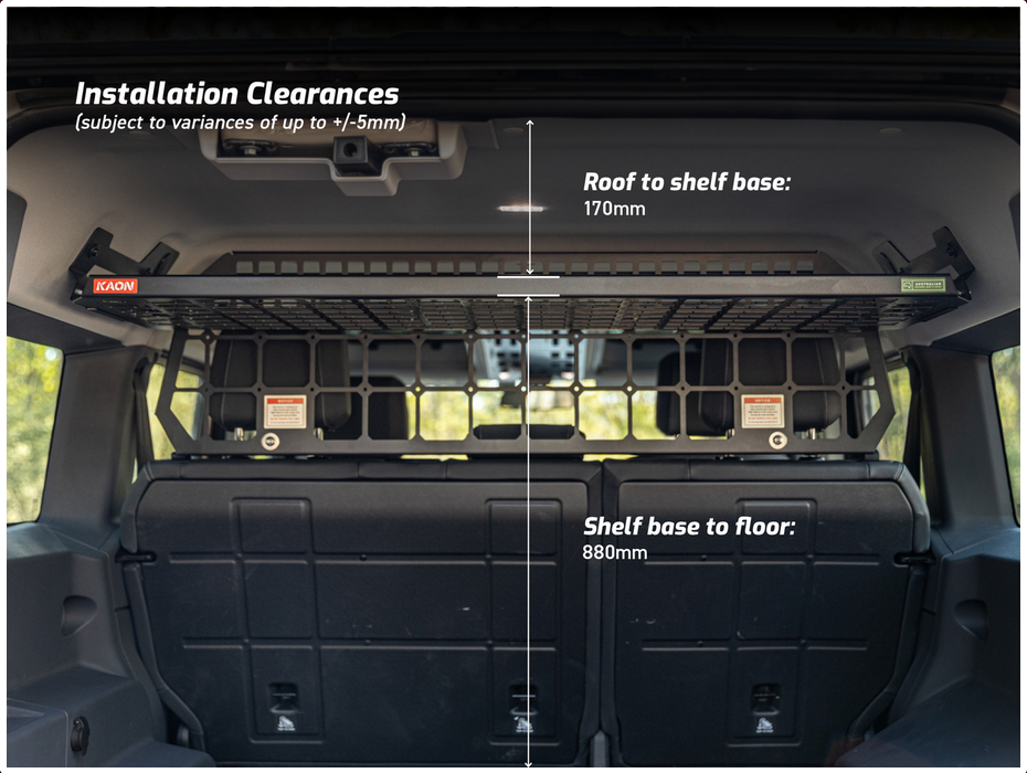 Standalone Rear Roof Shelf to suit Ineos Grenadier Kaon